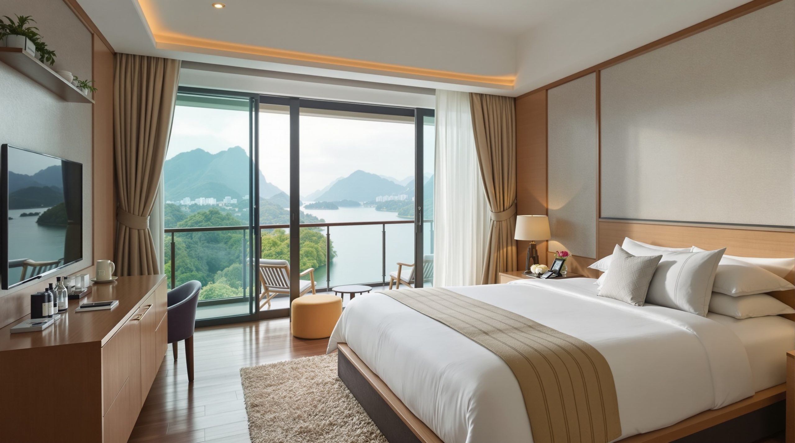 Cabin suite du thuyền 5 sao Hạ Long có ban công view vịnh